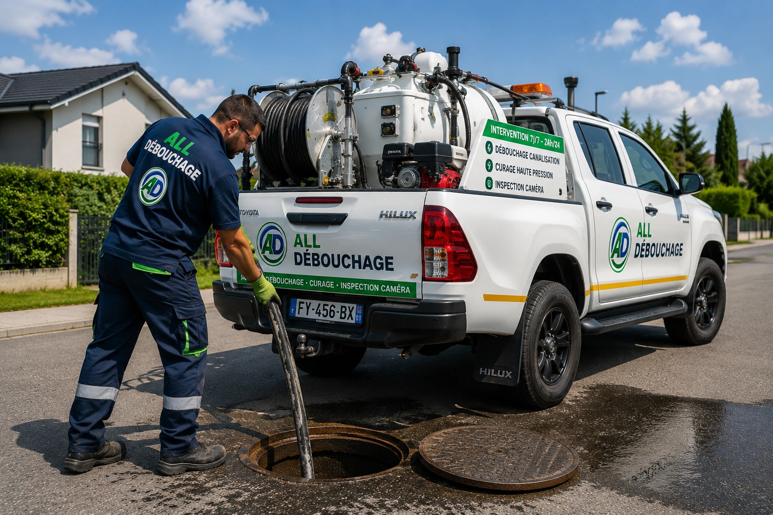 Véhicule hydrocureur All Débouchage pour curage canalisation haute pression